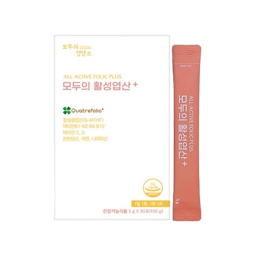 모두의 활성<b>엽산</b>+ 5g x 30포, 4개