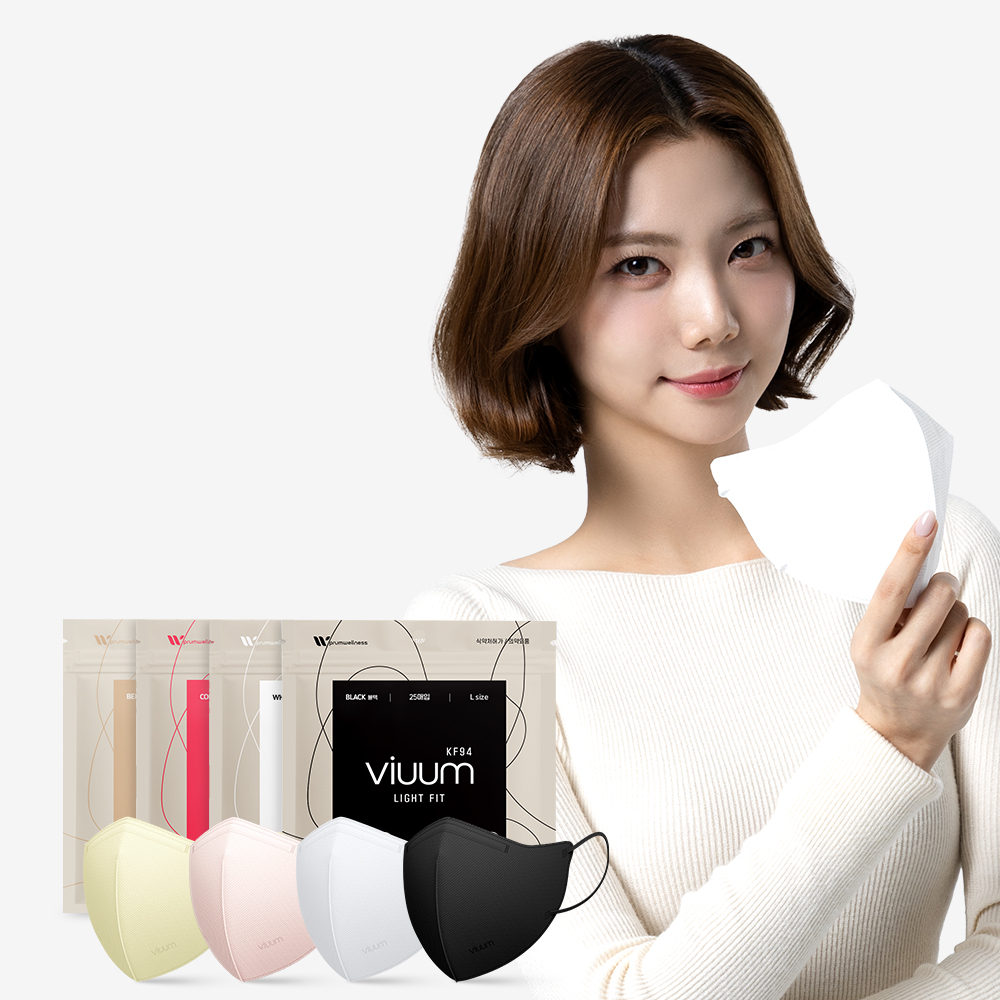 VIUUM 라이트핏 KF94 마스크 대형, 화이트, 100개