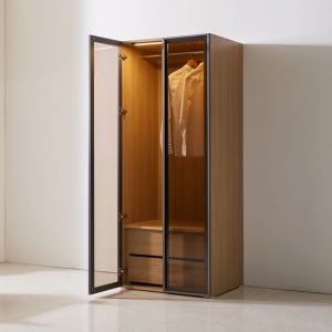 동서가구 브론즈 디스플레이 강화유리도어 양복장(2서랍) 800 DF926052