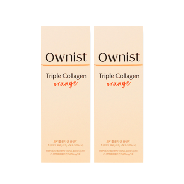 <b>오니스트</b> 트리플콜라겐 오렌지 농축 가수분해 피시콜라겐 <b>프락토올리고당</b> 히알루론산 280g 2박스