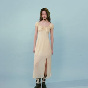 [루루서울] Cottage Stripe Puff Dress (Yellow) P0000FWP