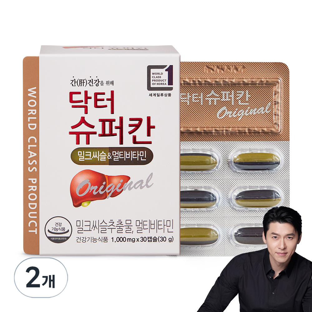 닥터슈퍼칸 <b>에이치엘사이언스</b> 밀크씨슬 멀티비타민 30캡슐, 2개