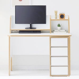 [벨리카가구][착불배송] 소다 모니터 받침대 프리미엄 데스크 선반 1200_소다 1200 모니터 책상 세트 [갤러리아]