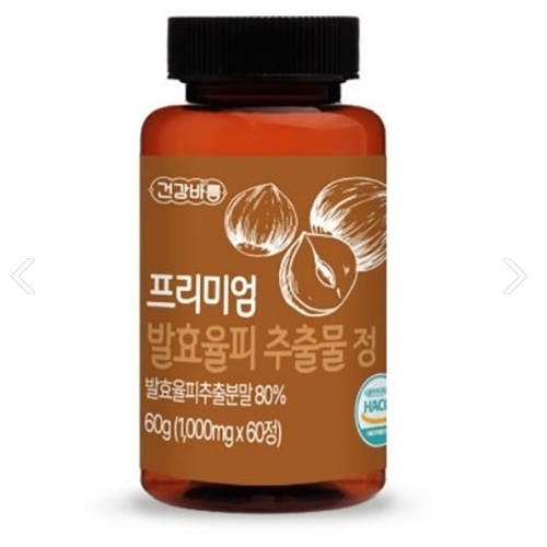 건강바름 프리미엄 <b>발효율피 추출물</b> 정 1000mg x 60정, 1개