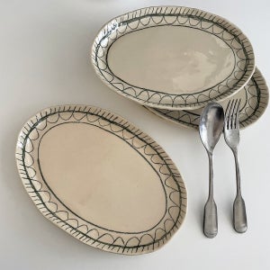 무아크래프트 접시 Green line