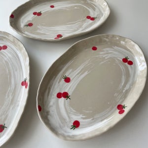 무아크래프트 토마토 도자기 접시 그릇