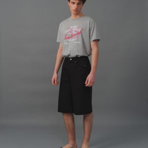 [문선] M.C UNISEX, Bermuda Carpenter Pants / Black MS251UHT02BK