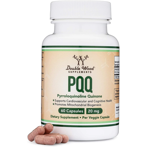 더블우드 <b>PQQ 피롤로퀴놀린 퀴논</b> 20mg 60 베지 캡슐