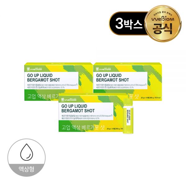 서울대 위바이옴 고업 액상 베르가못 샷 3박스 BPF 홈쇼핑<b>동일</b> 폴리페놀
