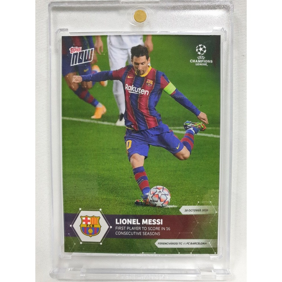 2020 TOPPS NOW 탑스 나우 리오넬 메시 FC 바르셀로나 챔피언스 리그 유럽 축구  1개