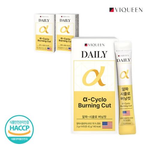 바이퀸 알파CD 데일리 알파 시클로 버닝컷 싸이클로 덱스트린 (3g x 14포) 3박스