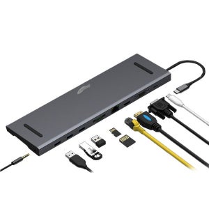 [엘디네트웍스] [애니포트] 10in1 알루미늄 C타입 허브 PD 100W 덱스 기가랜 AP-TC101HVL