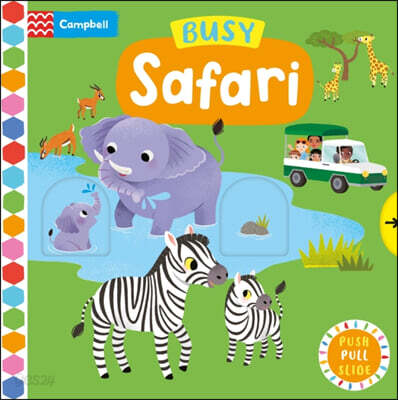 Busy Safari (A Push, Pull, Slide Book)