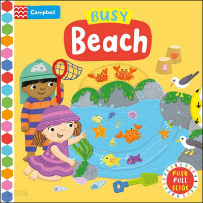 Busy Beach (A Push, Pull, Slide Book)