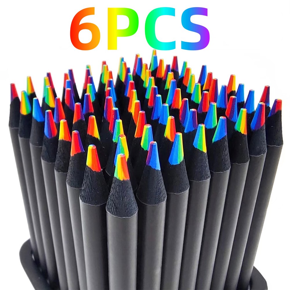 선물 크리스마스 검은 프라이데이 할로윈 6PCS 무지개 나무 다채로운 그림 연필