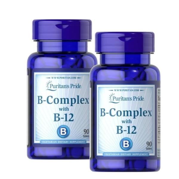 퓨리탄스프라이드 <b>비타민B 컴플렉스</b> <b>비타민B</b>12 90정 2개 Puritans Pride Vitamin <b>B</b>-Complex Vitamin <b>B-12</b>