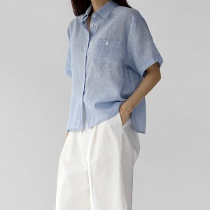 린넨 잔체크셔츠