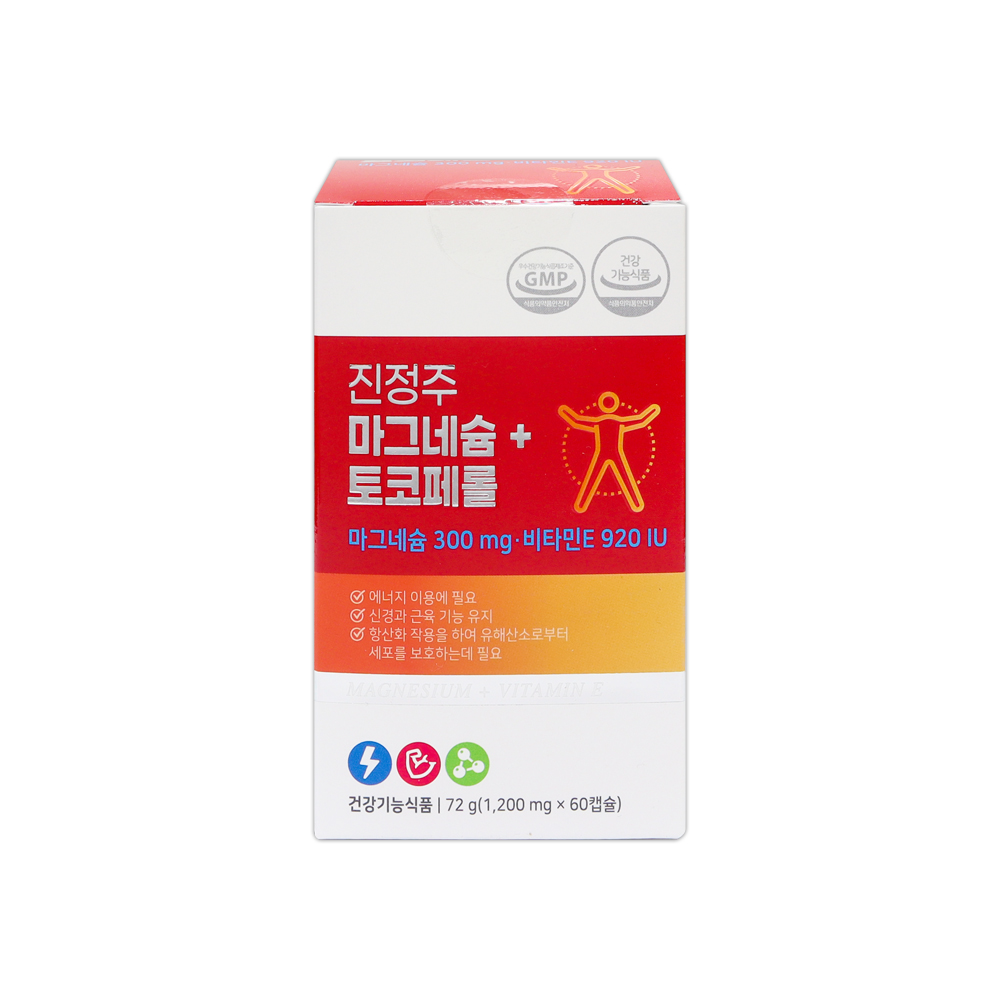 진정주 마그네슘 + 토코페롤 1200mg x 60캡슐, 1개