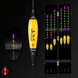 6개 세트 발광 플로트, 무공포 물고기 유인용 나노 플로트, 저조도 조건 및 낮과 밤 낚시용, 호수와 연못 잉어낚시에 적합