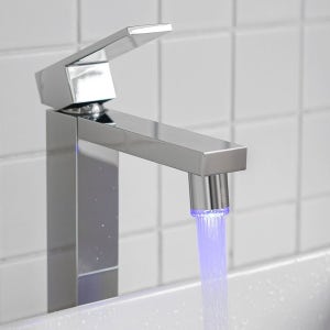 [롯데백화점] 해피달링 [자취필수템] 해피달링 LED 세면대 워터탭 수전 교체 수도꼭지 온도별3색LED LE1219532708