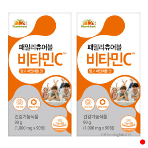<b>비타민뱅크</b> 패밀리 츄어블 <b>비타민C</b> 키즈 90정 X2