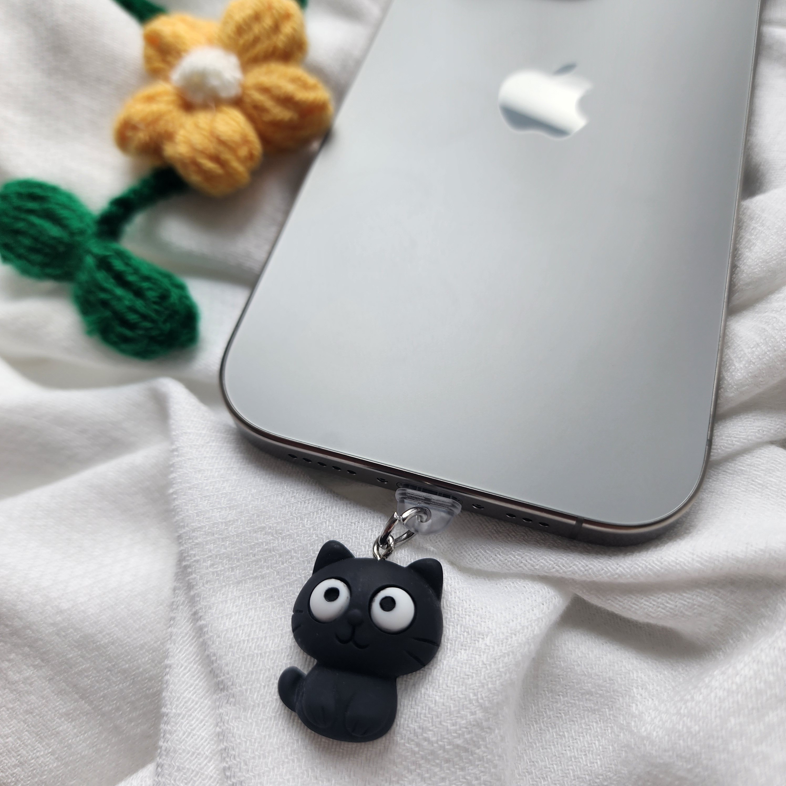 猫の充電端子保護キャップキーリング充電器保護キャップUSBケーブル携帯電話部品DIYポンコークバッグバッグ