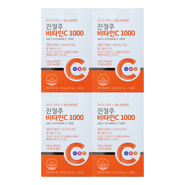 진정주 <b>비타민C</b> 1000 1100mg X 100정 4박스 <b>진약사몰</b>