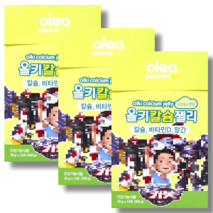 <b>아주약품</b> 올레아 올키 <b>칼슘</b> 젤리 샤인머스켓맛 20g x 15포 x 3박스 45일분
