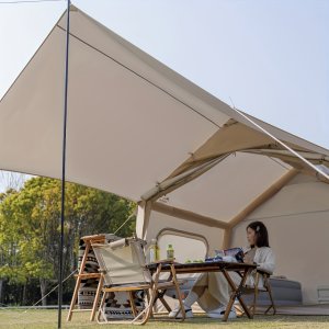 2-in-1 자동 풍선 텐트 및 타프, 2025 새로운 모델, PVC 옥스포드 천, 6인용 용량, 삼각형 모양, 지퍼 잠금, 비방수, 캠핑, 하이킹, 야외, 배낭 여행, 캠핑
