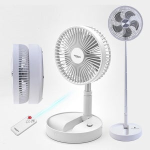 선풍기 접이식 7인치 무선 휴대용 저소음 대용량배터리 높이조절 리모컨