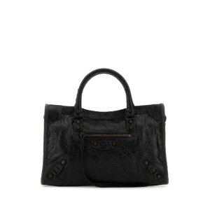발렌시아가 8114422ABEK 1000 Black leather small Le City handbag