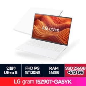 LG 그램 15인치 15Z90T-GA5YK + 512GB 추가 ON