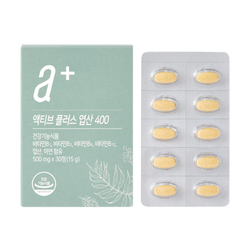 뉴트리모어 <b>액티브 플러스 엽산 400</b> 500mg x 30정