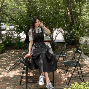 [통통가능] 바스락 스트링 뷔스티에 카고 원피스