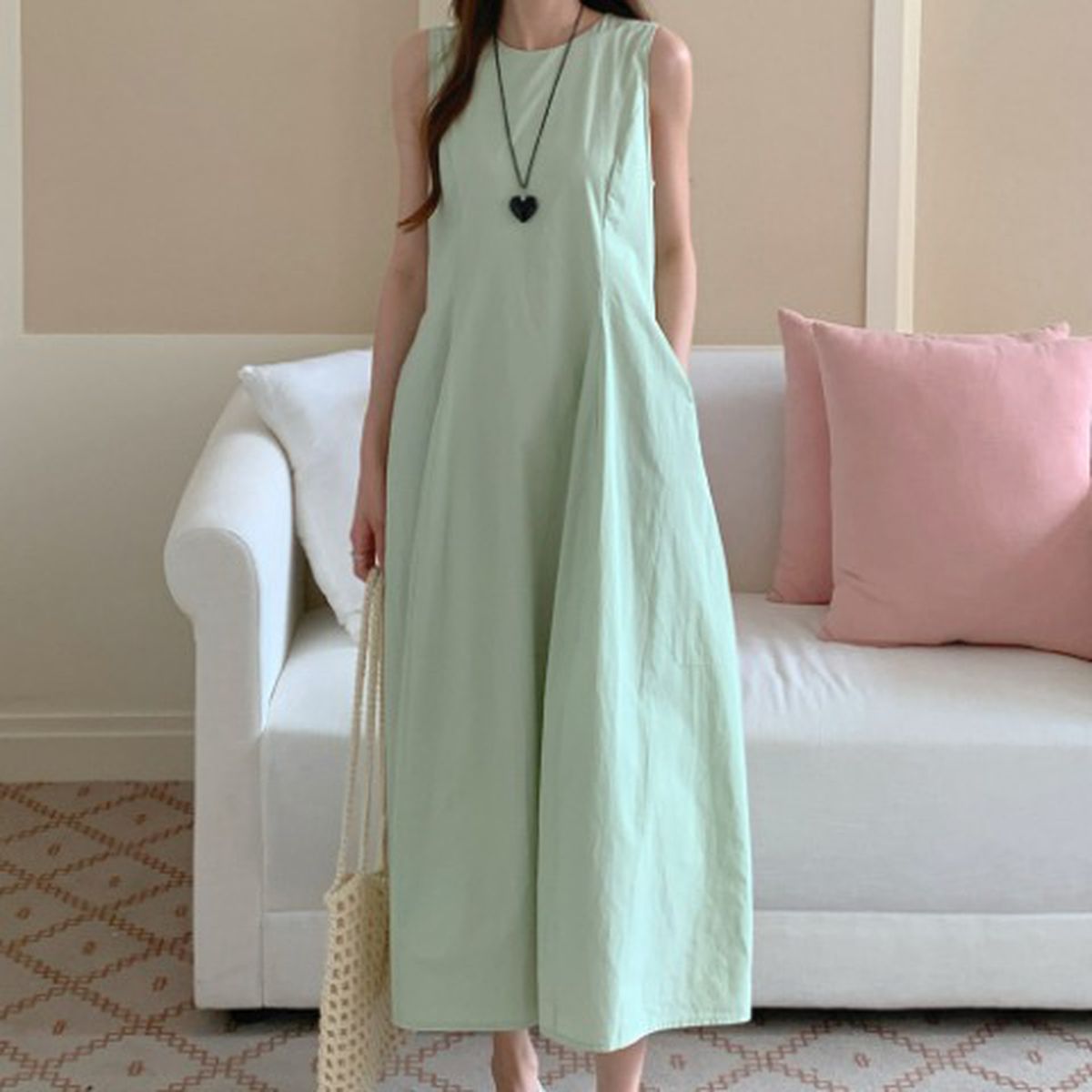 페리엠 여름준비 바캉스 사이드포켓 러블리룩 2COL 엔키롱원피스