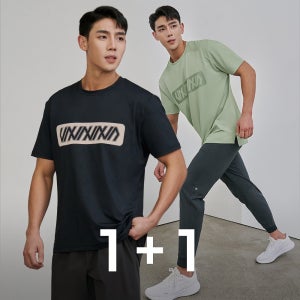 멀티플 그래픽 맨즈 헬스복 티셔츠 휘트니스 1+1 헬스pt복