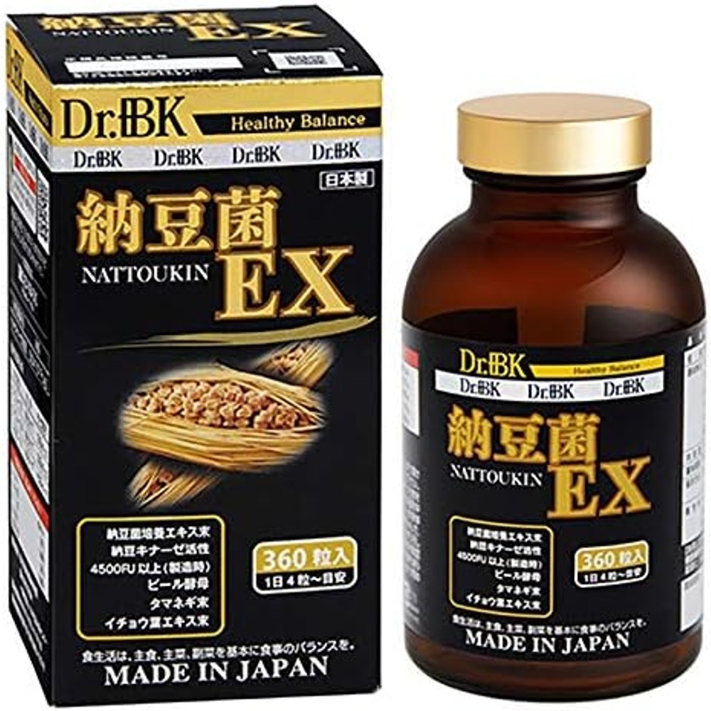 닥터 비케이 <b>Dr</b>+<b>BK</b> 일본 <b>나토키나제</b> 낫토균 낫토키나제 검정 360정 3개월분  1개