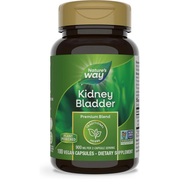 <b>네이처스 웨이 신장</b> 방광 프리미엄 블렌드 전통 허브 보충제 2캡슐 제공량당 900mg 비 GMO 프로젝트 검증 비건 100캡슐(포장은 다를 수 )  100 Count (Pack o