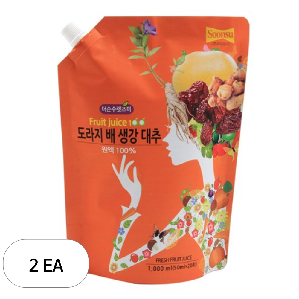 <b>더순수렛츠미</b> 리얼 배 도라지 생강 대추 원액  1L  2개