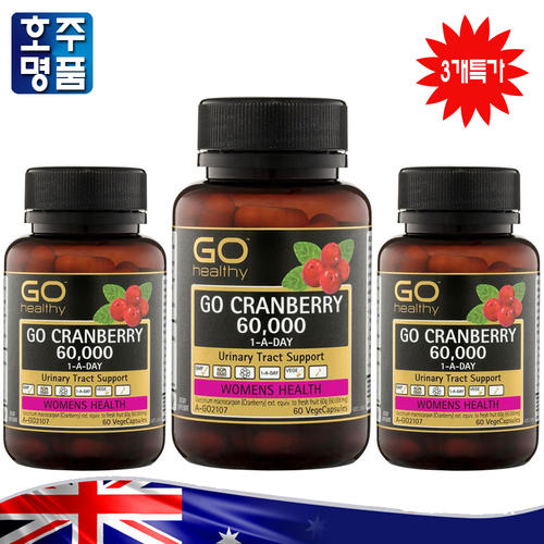 <b>GO Healthy</b> 여성 헬스 크렌베리 60000+ 건강식품 60 3통