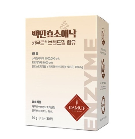 <b>바른웰빙</b> 백만효소애낙 카무트 브랜드밀 함유 3g x 30포, 1개