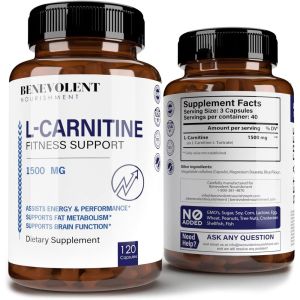미국 Benevolent <b>L</b> <b>카르니틴</b> 엘<b>카르니틴 1500mg</b> 타르트레이트 120 캡슐