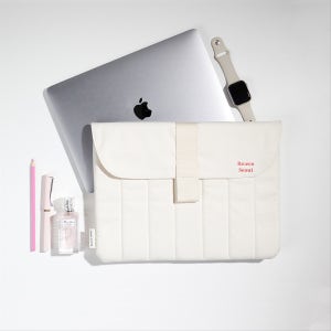 스콘 랩탑 파우치 크림(가로형) 13인치/11인치/미니, 리에코 서울