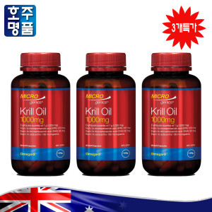 <b>마이크로제닉스 아스타잔틴</b> 크릴 오일 1000mg 60캡슐 3통 크릴오일