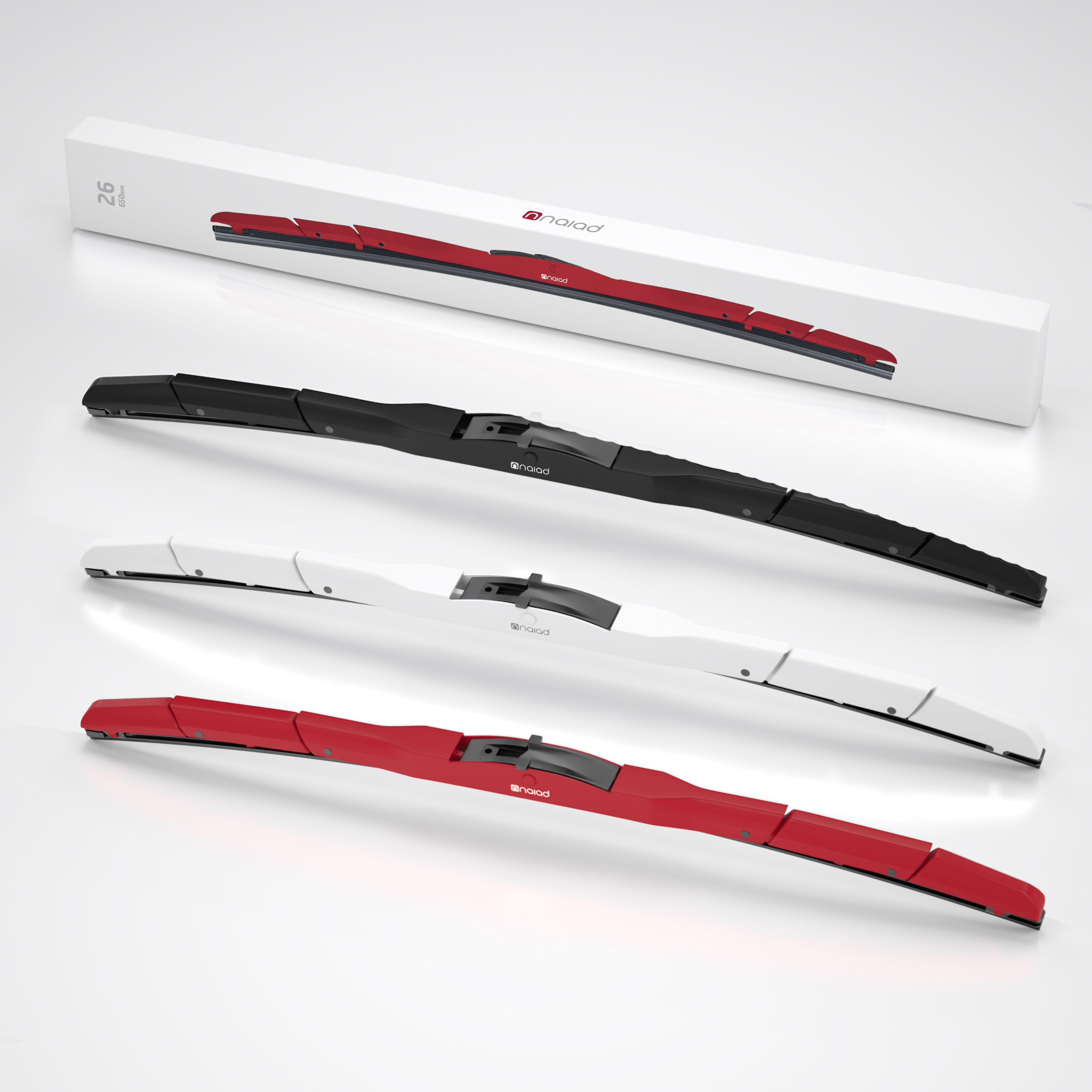 나이아드 메탈 컬러 실리콘 컬러 와이퍼 650mm, 2개