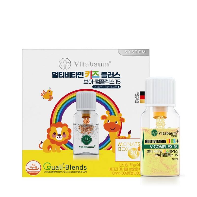 <b>비타바움</b> 멀티비타민 키즈 플러스 브이 컴플렉스 15 10ml x 30개입, 1개