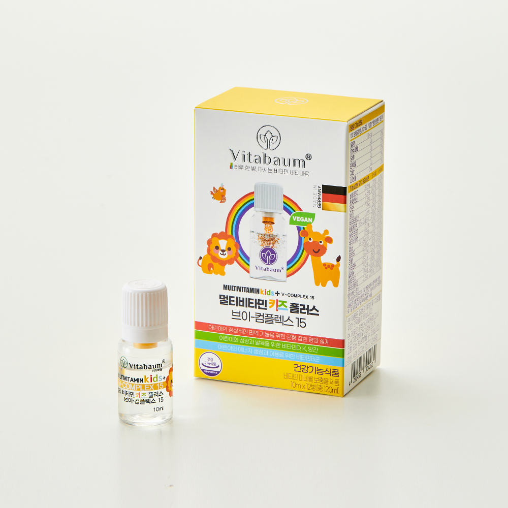 <b>비타바움</b> 멀티비타민 키즈 플러스 브이 컴플렉스 15 10ml x 12개입, 1개