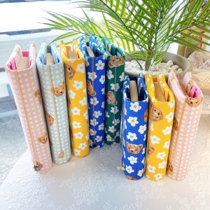 [귀여운곰돌이] A5 A6 패브릭 다이어리북 + 책갈피, 바느질 다락방