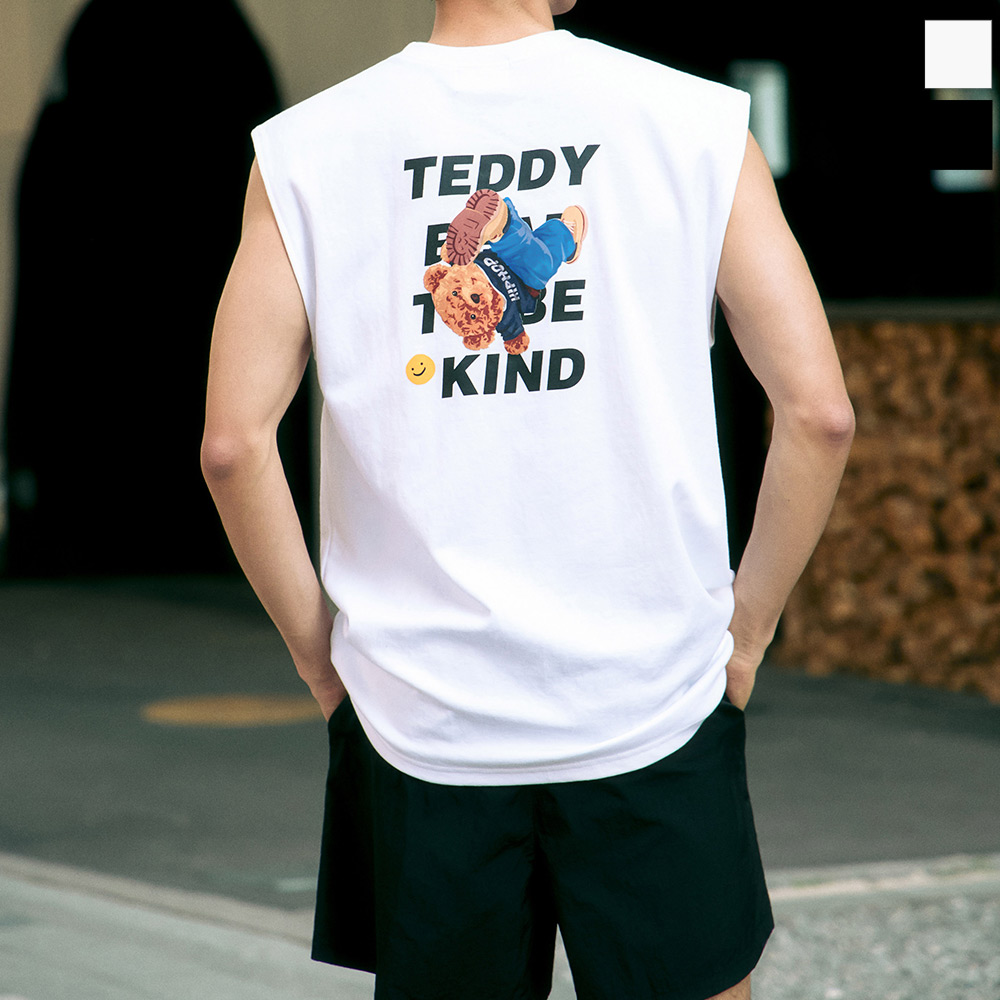 탑보이 <b>스마일</b> 테디<b>베어</b> 그래픽 나시 PN051