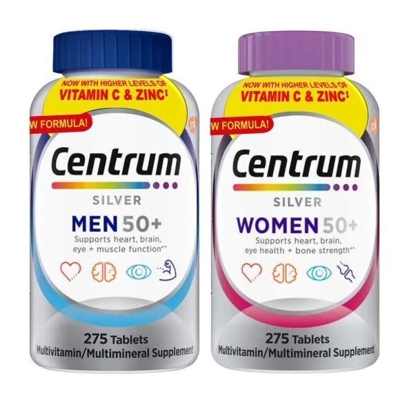 센트룸 센트룸 실버 남성여성 <b>50세이상</b> 멀티비타민 275정 2개 세트 당일출고